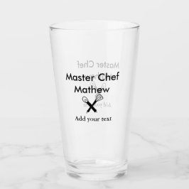 Koch-Bäckerei-Meister Koch hinzufügen Textname Cut Glas