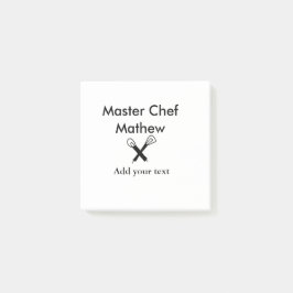 Koch-Bäckerei-Meister Koch hinzufügen Textname Cut Post-it Klebezettel