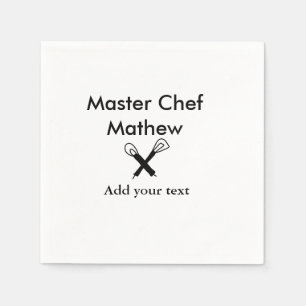 Koch-Bäckerei-Meister Koch hinzufügen Textname Cut Serviette