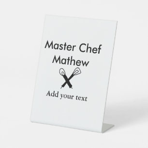 Koch-Bäckerei-Meister Koch hinzufügen Textname Cut Sockelschild