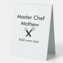 Koch-Bäckerei-Meister Koch hinzufügen Textname Cut Tischaufsteller