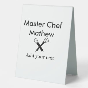 Koch-Bäckerei-Meister Koch hinzufügen Textname Cut Tischaufsteller