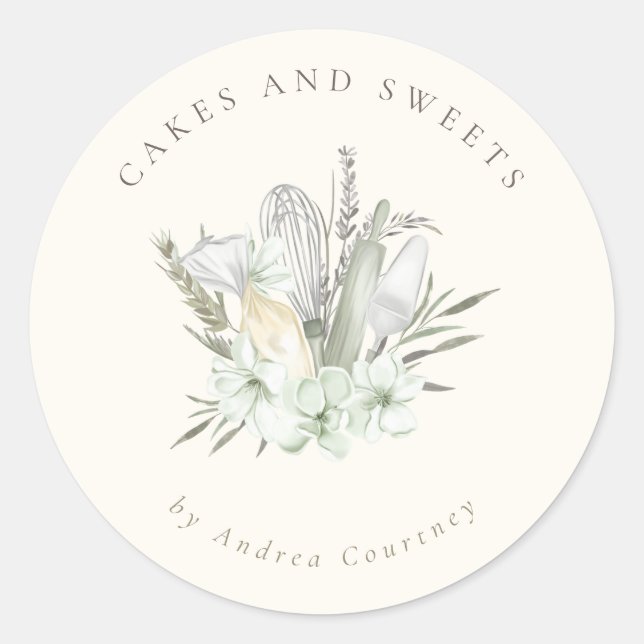 Koch Backgeschirr aus gebackenem Gebäck Runder Aufkleber (Vorderseite)