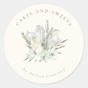 Koch Backgeschirr aus gebackenem Gebäck Runder Aufkleber