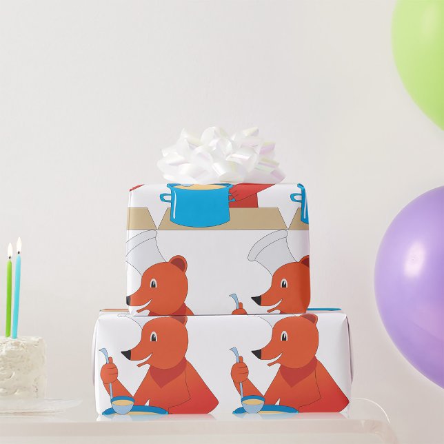 Koch Bear Cooking Soun Fun Animal Kitchen Geschenkpapier (Von Creator hochgeladen)