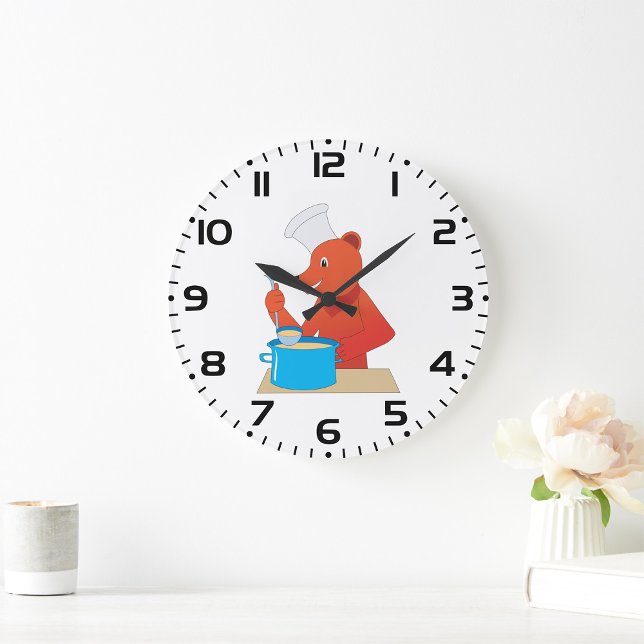Koch Bear Cooking Soun Fun Animal Kitchen Große Wanduhr (Von Creator hochgeladen)