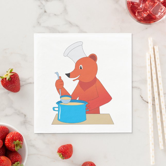 Koch Bear Cooking Soun Fun Animal Kitchen Serviette (Von Creator hochgeladen)
