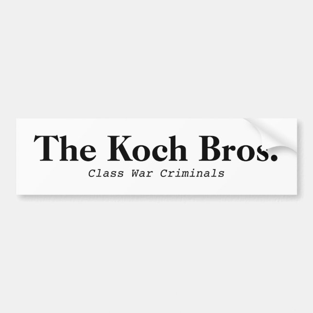Koch Bros. Klassen-Kriegs-Autoaufkleber Autoaufkleber (Vorne)