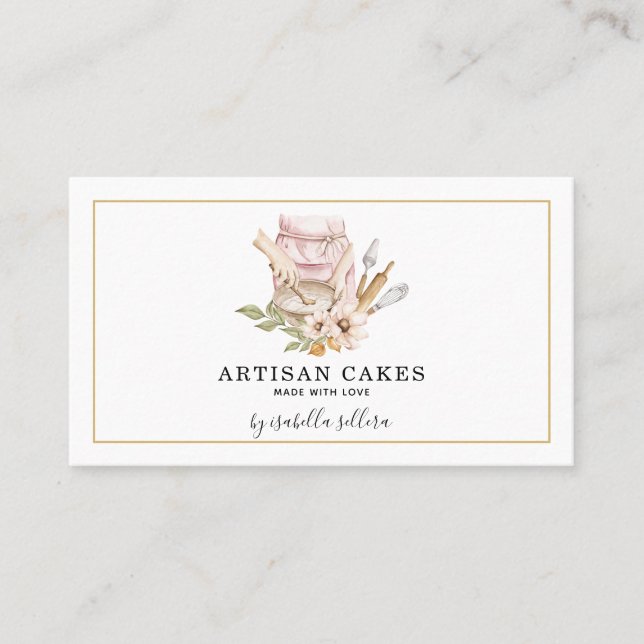 Koch Business Card für Baker-Kuchengebäck Visitenkarte (Vorderseite)