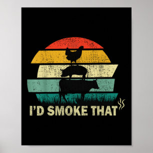 Koch Butcher kochen Grillen Id rauchen, dass Kuhwe Poster