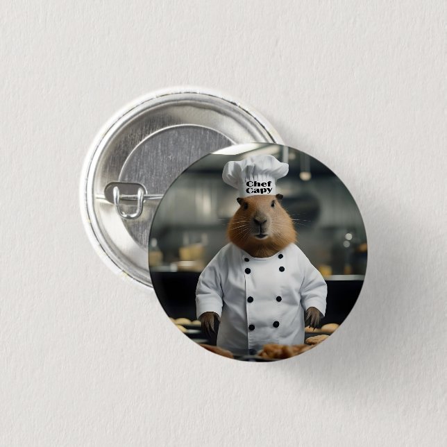 "Koch Capy: Der Konditorei Koch Capybara Extraordi Button (Vorne & Hinten)