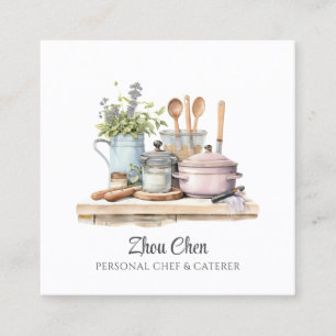 Koch Caterer Business Card Quadratische Visitenkarte