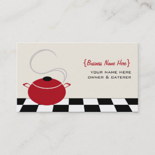 Koch / Caterer Business Card - Red Cooking Pot Visitenkarte