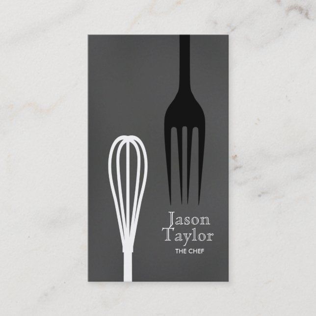 Koch Catering Restaurant Bake Fork Visitenkarte (Vorderseite)