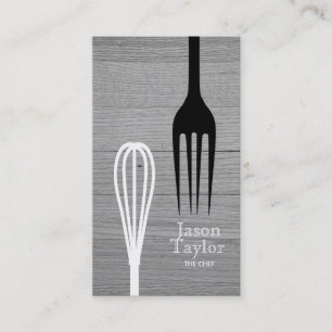 Koch Catering Restaurant Bake Fork Whisk Graues Ho Visitenkarte