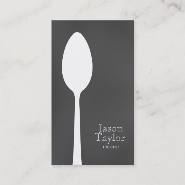 Koch Catering Restaurant Food Spoon Logo Visitenkarte (Vorderseite)