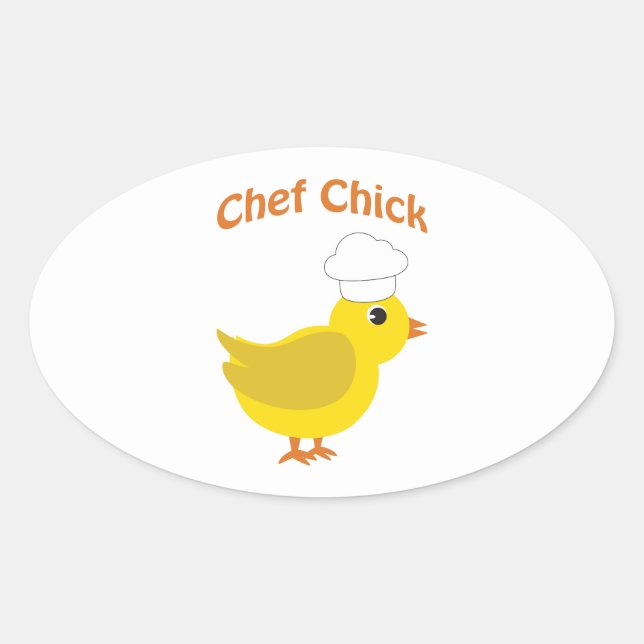Koch Chick Ovaler Aufkleber (Vorderseite)