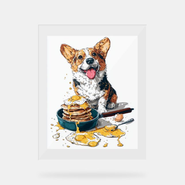 Koch Corgi - Funny Cooking Dog Acrylschild (Vorderseite)