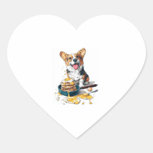 Koch Corgi - Funny Cooking Dog Herz-Aufkleber
