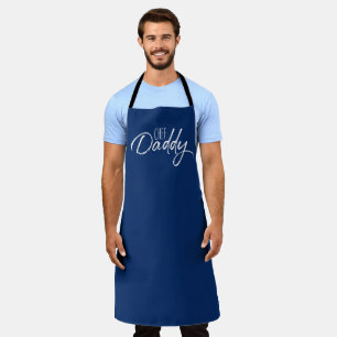 Koch Daddy White Typografy Modern Blue Schürze