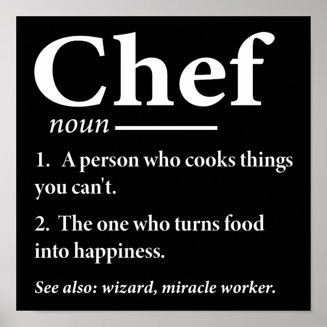 Koch Definition Funny Cooking Koch Poster (Vorne)