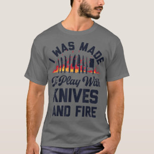 Koch, den ich mit Messern spielen konnte, und Feue T-Shirt