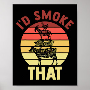 Koch, den ich rauchen, dass Grillen Vater Mama Gri Poster