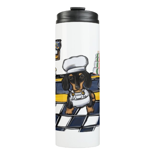 Koch der Dackel Black and Tan Thermosbecher (Vorderseite)