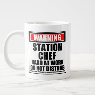 Koch der Warnstation am Arbeitsplatz stören nicht Jumbo-Tasse
