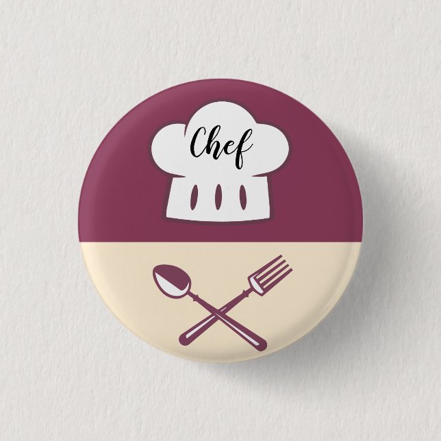 Koch-Design Kleine, 1¼ Zoll große runde Taste Button (Vorderseite)