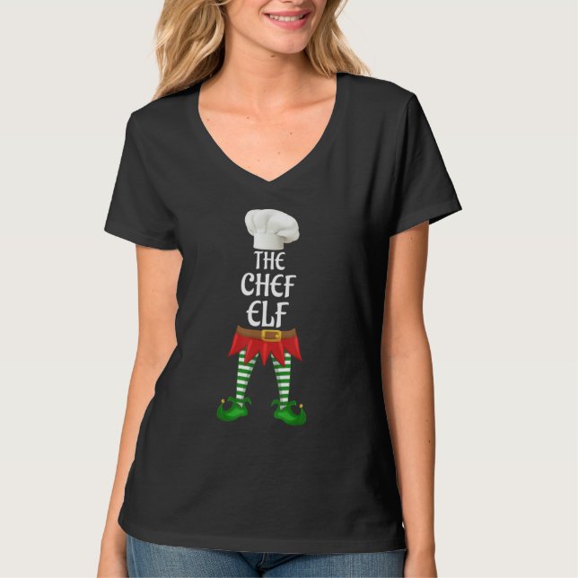 Koch Elf Familienmatching Group Weihnachts-Party T-Shirt (Vorderseite)