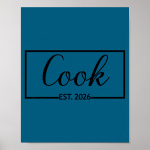 Koch Est 2026 Chef Kochen Illustration Poster