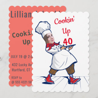 Koch 🎉 Funny Cook 40. Geburtstag Einladung