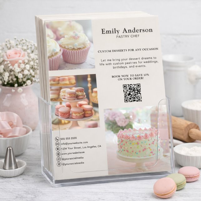 Koch für Bäckereien Flyer (Bakery Pastry Chef Services Promotional Flyer)