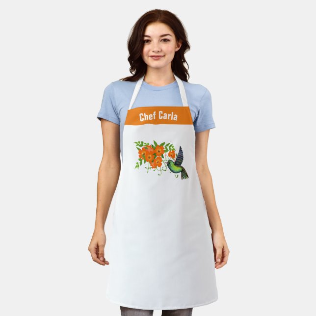 Koch für Floral Humming Bird Baker  Schürze (Getragen)