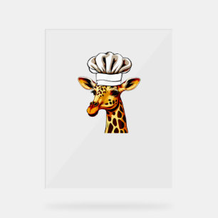 Koch Giraffe - Niedliche Giraffe in einem Koch-Hut Acrylschild
