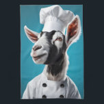 Koch Goat Geschirrtuch<br><div class="desc">Als Koch gekleidete,  lustige Ziege.</div>