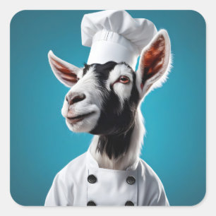 Koch Goat Quadratischer Aufkleber