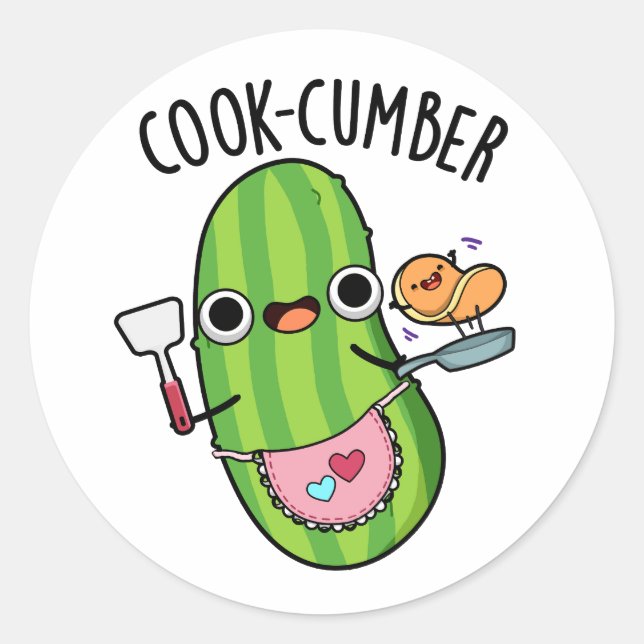 Koch-Gurke Funny Cucumber Pun Runder Aufkleber (Vorderseite)