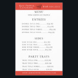 Koch Hat Catering Menu Flyer<br><div class="desc">Rustikal gezeichnet Koch Hut auf Fiesta rot,  einfache Menü-Flyer. Entworfen,  um unsere Koch Hat Collection zu entsprechen.</div>