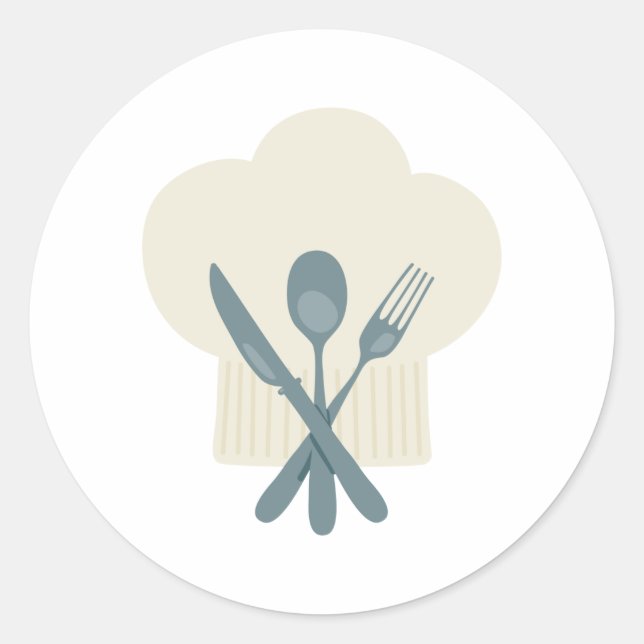 Koch Hat Runder Aufkleber (Vorderseite)