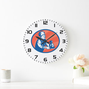 Koch Holding Money Bag Restaurant Finance Große Wanduhr