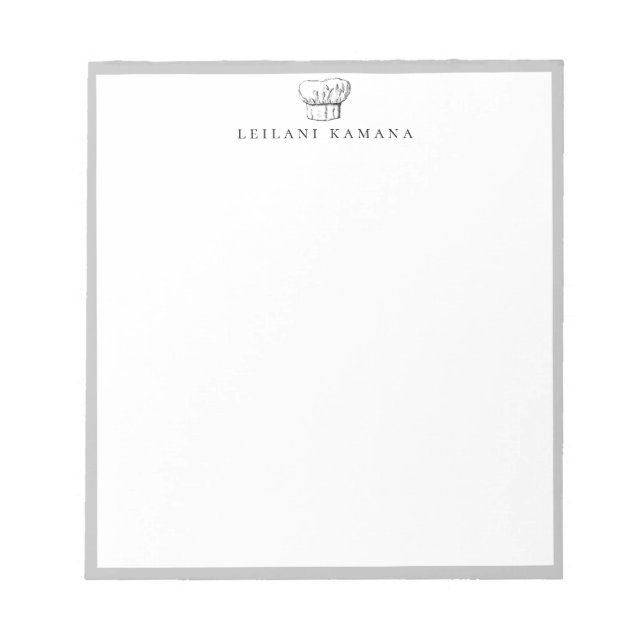 Koch-Hut-Logo-Silver-Rahmen Notizblock (Vorderseite)