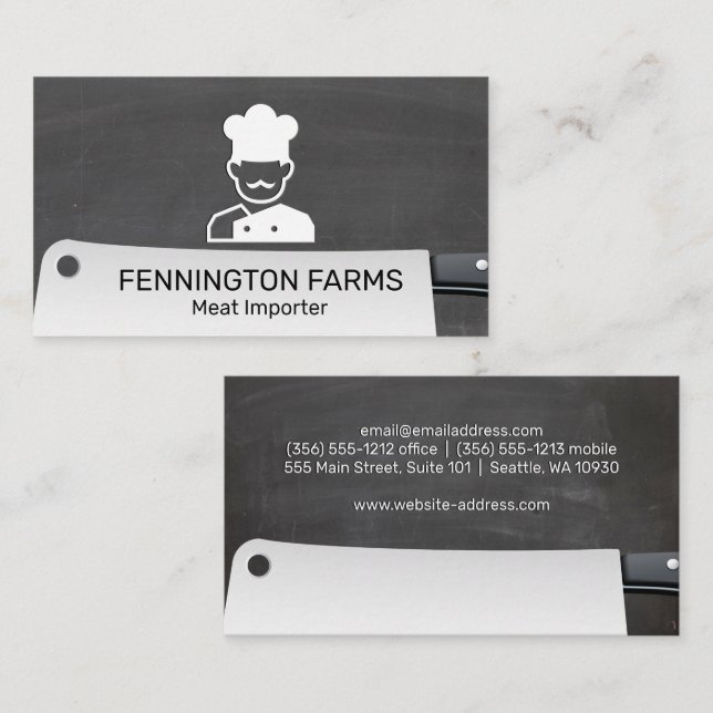 Koch Icon Cleaver Knife | Hintergrund der Kopfzeil Visitenkarte (Vorne/Hinten)