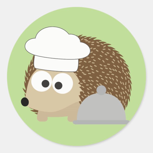 Koch Igel Runder Aufkleber (Vorderseite)
