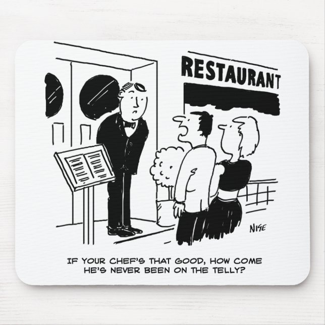 Koch im Restaurant nicht im Cartoon Mousepad (Vorne)