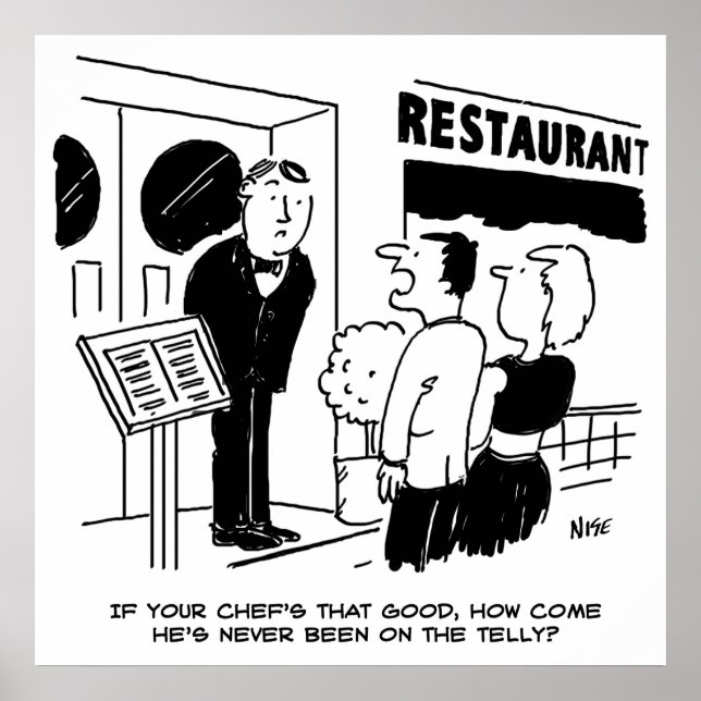 Koch im Restaurant nicht im Cartoon Poster (Vorne)
