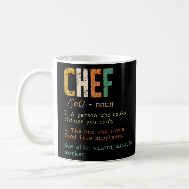 Koch ist eine Person, die Dinge kocht, die man nic Kaffeetasse (Links)