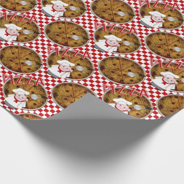 Koch Italiano Pizza, Checkered 02-Gift Wrap Geschenkpapier (Ecke)