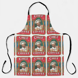 Koch Kaffee Vintage Jugendstil Küche rot blau Schürze